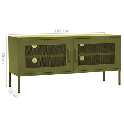 TV Stand Olive Green 41.3"x13.8"x19.7" Steel