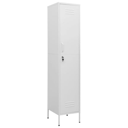 Locker Cabinet White 13.8"x18.1"x70.9" Steel