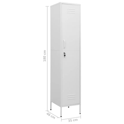 Locker Cabinet White 13.8"x18.1"x70.9" Steel