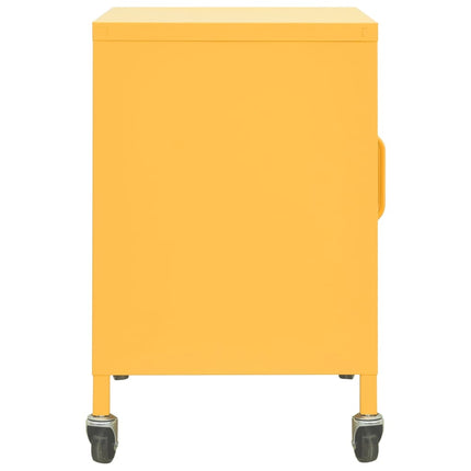 Storage Cabinet Mustard Yellow 23.6"x13.8"x22" Steel