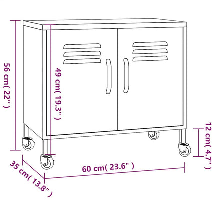 Storage Cabinet Orange 23.6"x13.8"x22" Steel