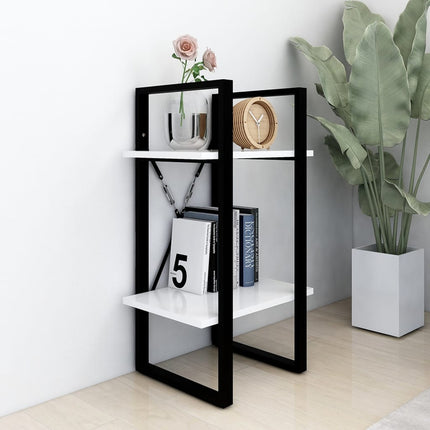 2-Tier Book Cabinet White 15.7"x11.8"x27.6" Engineered Wood