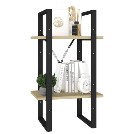 2-Tier Book Cabinet Sonoma Oak 15.7"x11.8"x27.6" Engineered Wood