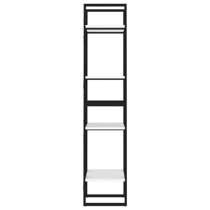 4-Tier Book Cabinet White 15.7"x11.8"x55.1" Engineered Wood
