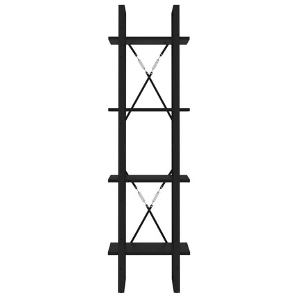 4-Tier Book Cabinet Black 15.7"x11.8"x55.1" Engineered Wood