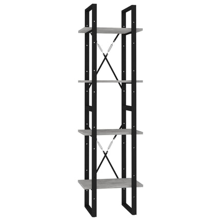 4-Tier Book Cabinet Concrete Gray 15.7"x11.8"x55.1" Engineered Wood