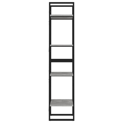 4-Tier Book Cabinet Concrete Gray 15.7"x11.8"x55.1" Engineered Wood