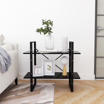 2-Tier Book Cabinet Black 31.5"x11.8"x27.6" Engineered Wood