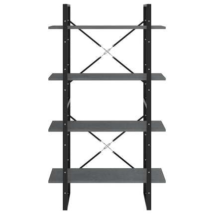 4-Tier Book Cabinet Gray 31.5"x11.8"x55.1" Solid Pine Wood