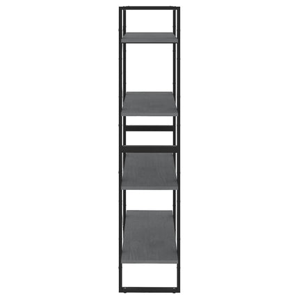 4-Tier Book Cabinet Gray 31.5"x11.8"x55.1" Solid Pine Wood