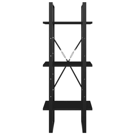 3-Tier Book Cabinet Black 15.7"x11.8"x41.3" Engineered Wood