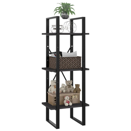 3-Tier Book Cabinet Gray 15.7"x11.8"x41.3" Engineered Wood