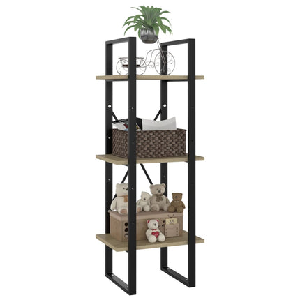 3-Tier Book Cabinet Sonoma Oak 15.7"x11.8"x41.3" Engineered Wood