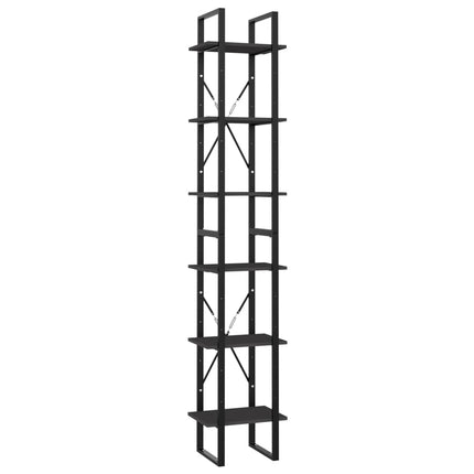 6-Tier Book Cabinet Gray 15.7"x11.8"x82.7" Engineered Wood