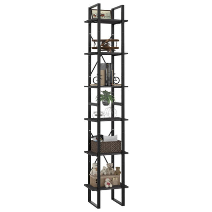 6-Tier Book Cabinet Gray 15.7"x11.8"x82.7" Engineered Wood