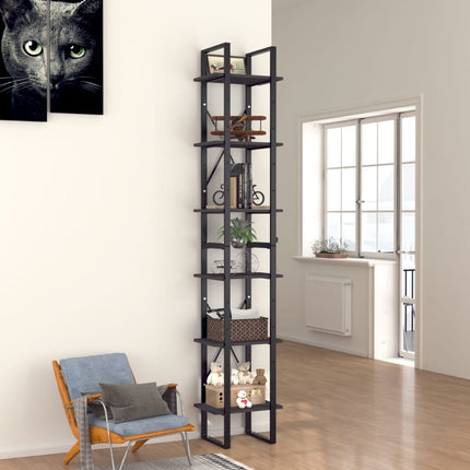 6-Tier Book Cabinet Gray 15.7"x11.8"x82.7" Engineered Wood