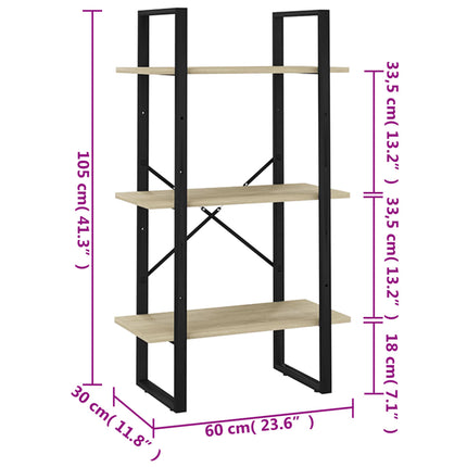 Storage Shelf Sonoma Oak 23.6"x11.8"x41.3" Engineered Wood