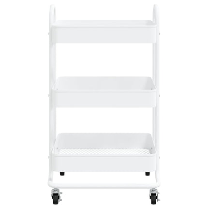 3-Tier Trolley White 16.9"x13.4"x31.1" Steel