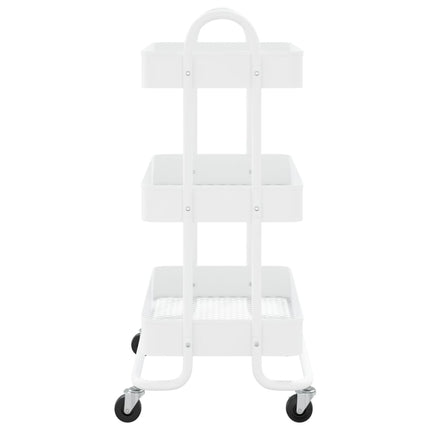 3-Tier Trolley White 16.9"x13.4"x31.1" Steel