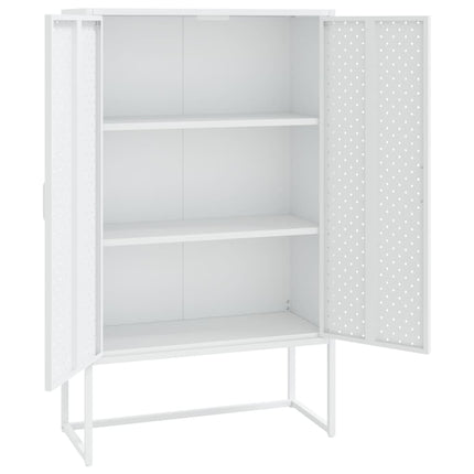 Highboard White 31.5"x13.8"x53.1" Steel