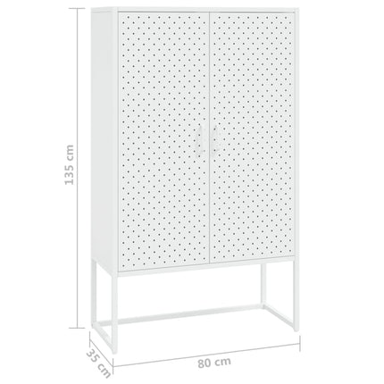 Highboard White 31.5"x13.8"x53.1" Steel