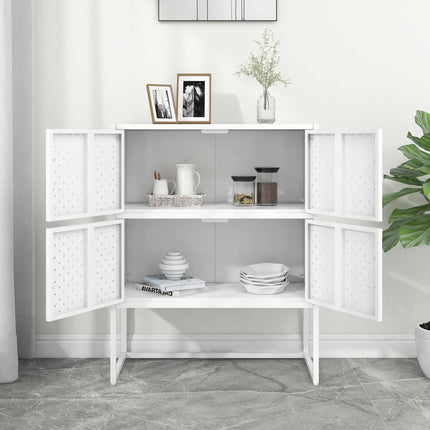 Highboard White 31.5"x13.8"x39.4" Steel