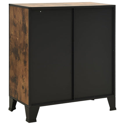 Storage Cabinet Rustic Brown 28.3"x14.2"x32.3" Metal and MDF
