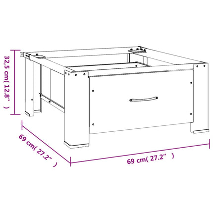 Washing Machine Pedestal with Drawer White