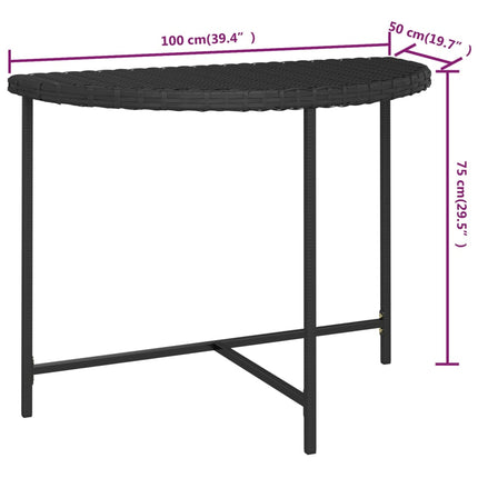Patio Table Black 39.4"x19.7"x29.5" Poly Rattan