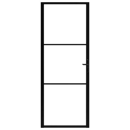 Interior Door ESG Glass and Aluminum 29.9"x79.3" Black