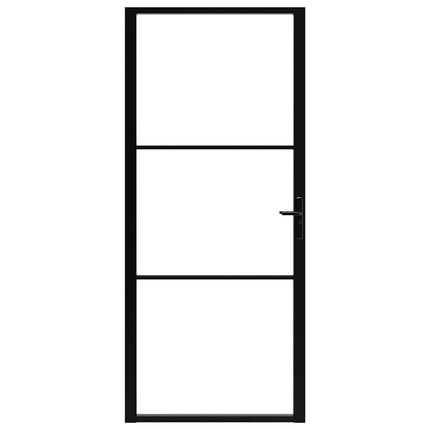 Interior Door ESG Glass and Aluminum 40.4"x79.3" Black