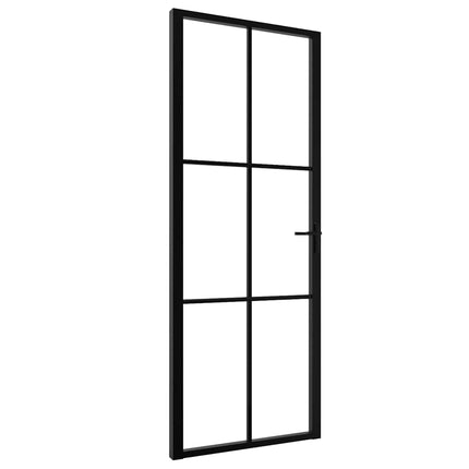 Interior Door ESG Glass and Aluminum 29.9"x79.3" Black