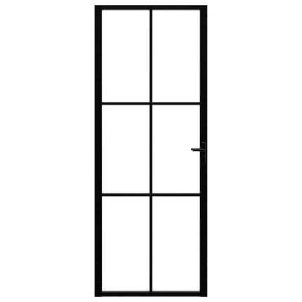 Interior Door ESG Glass and Aluminum 29.9"x79.3" Black