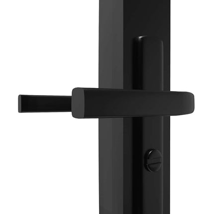 Interior Door ESG Glass and Aluminum 29.9"x79.3" Black