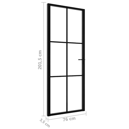 Interior Door ESG Glass and Aluminum 29.9"x79.3" Black