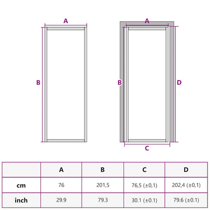 Interior Door ESG Glass and Aluminum 29.9"x79.3" Black