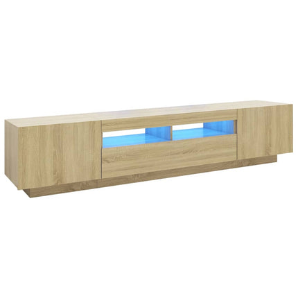 TV Cabinet with LED Lights Sonoma Oak 78.7x13.8x15.7" (804457+804439)