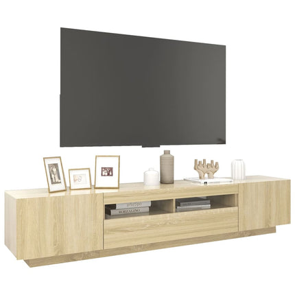 TV Cabinet with LED Lights Sonoma Oak 78.7x13.8x15.7" (804457+804439)