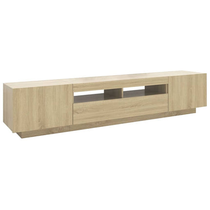 TV Cabinet with LED Lights Sonoma Oak 78.7x13.8x15.7" (804457+804439)