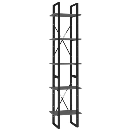 5-Tier Book Cabinet Gray 15.7"x11.8"x68.9" Engineered Wood