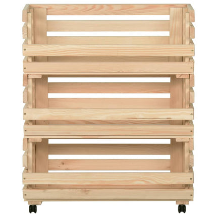 Vegetable Trolley 30.3"x11.8"x31.5" Solid Wood Pine