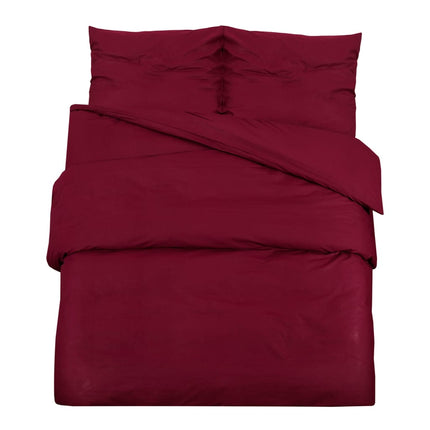 Duvet Cover Set Burgundy 100% Cotton 102.4 x 86.6 in