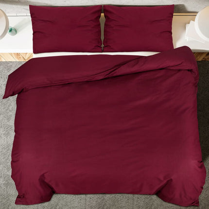 Duvet Cover Set Burgundy 100% Cotton 102.4 x 86.6 in