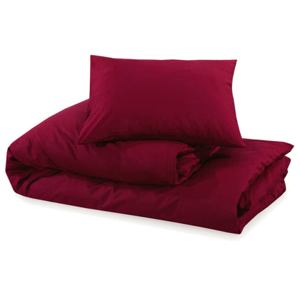 Duvet Cover Set Burgundy 100% Cotton 102.4 x 86.6 in
