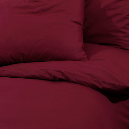 Duvet Cover Set Burgundy 100% Cotton 102.4 x 86.6 in