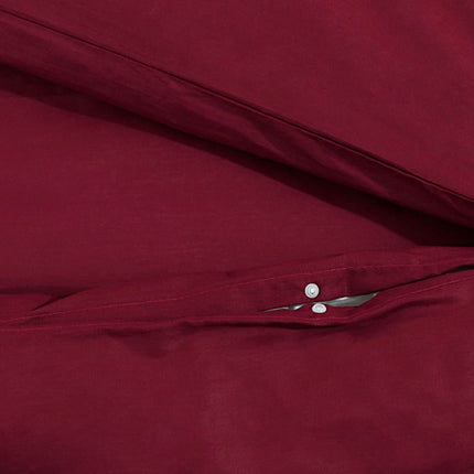 Duvet Cover Set Burgundy 100% Cotton 102.4 x 86.6 in