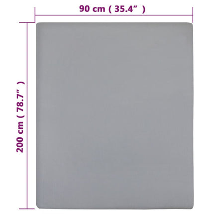 Jersey Fitted Sheet Gray 100% Cotton Twin Fitted Sheet