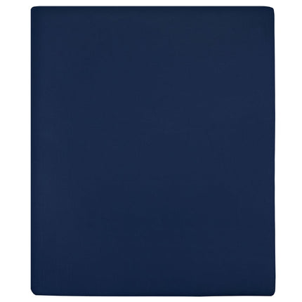 Jersey Fitted Sheet Set of 2 Navy blue 100% cotton 55 x 79 in