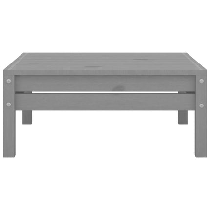 3 Piece Patio Lounge Set Solid Wood Pine Gray