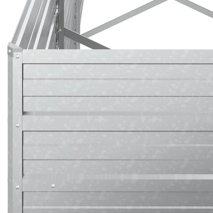Garden Raised Bed 126"x15.7"x30.3" Galvanized Steel Silver